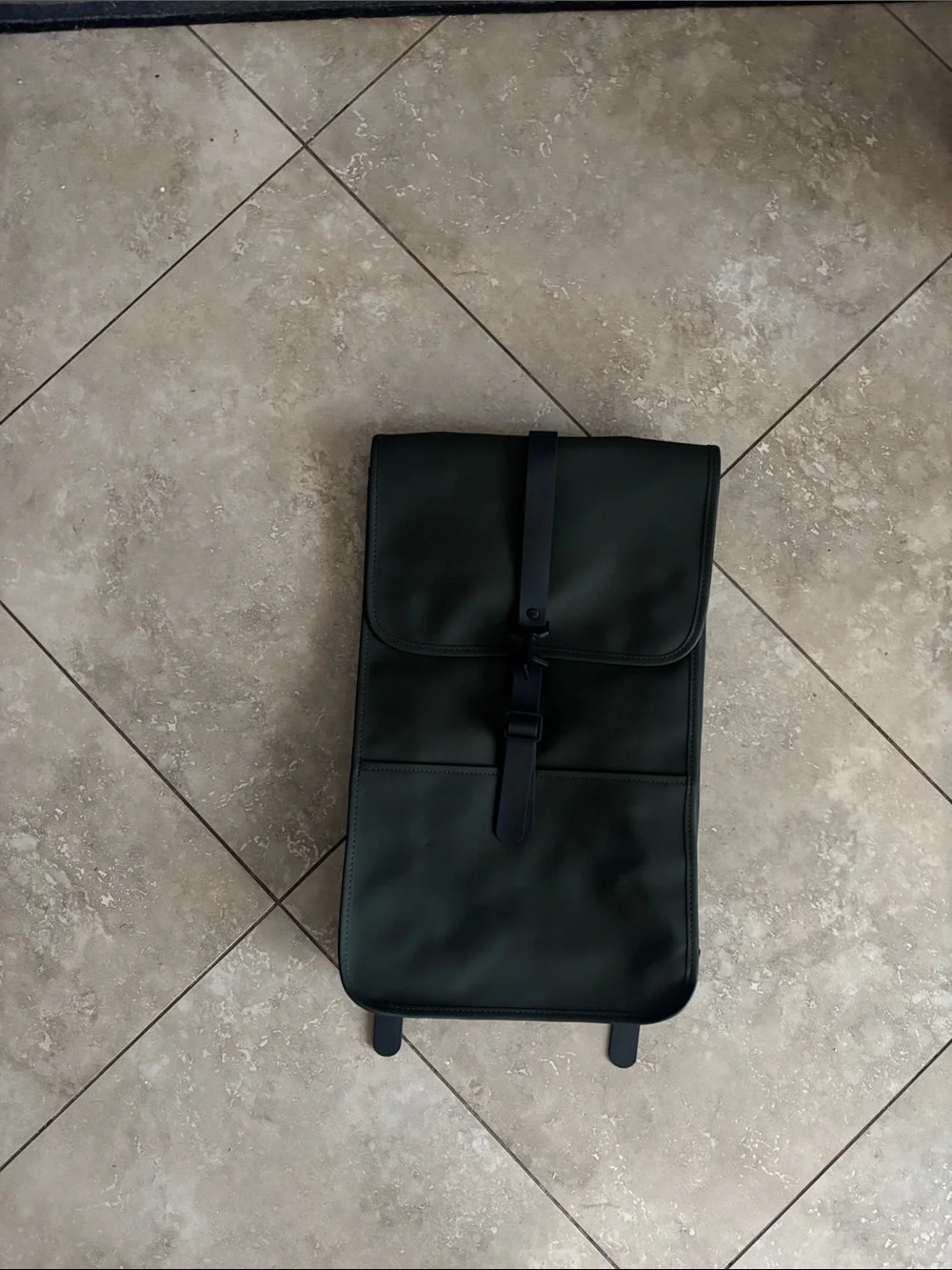 Slim Dark Green Sling Backpack with Single Strap